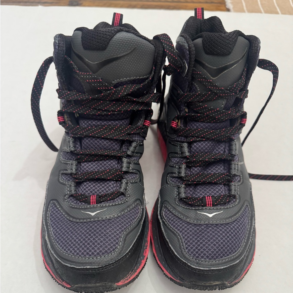 Hoka One One Black and Pink Sneakers